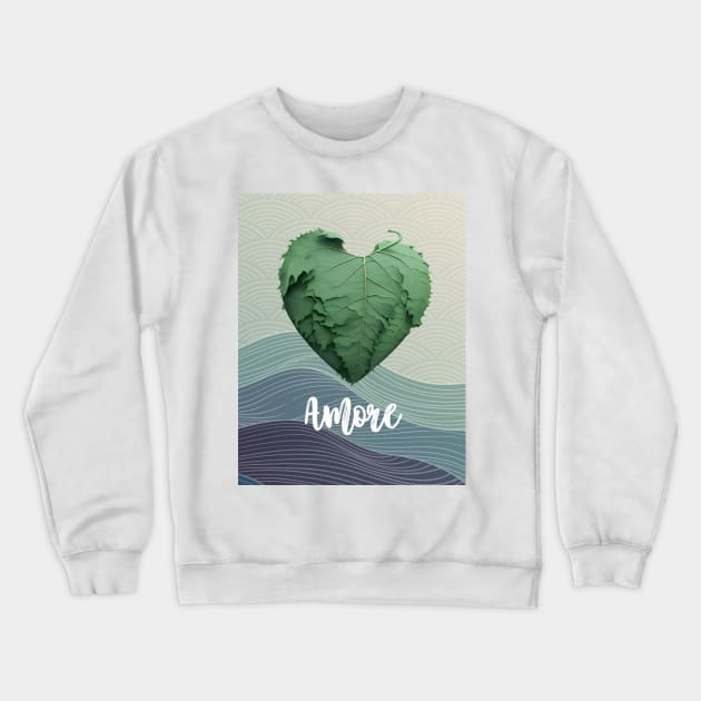 Love Nature No. 2: Amore Green Valentine's Day Crewneck Sweatshirt by Puff Sumo